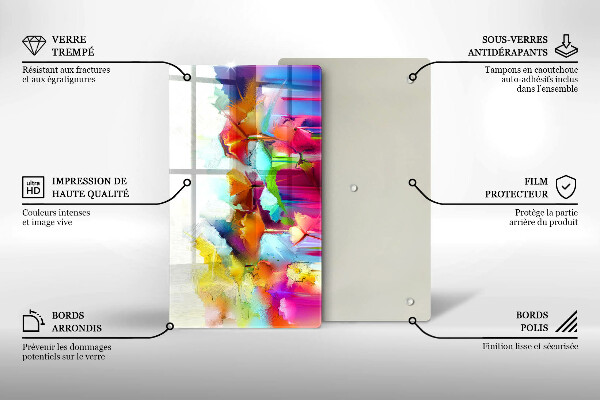 Proteção para placa de indução Flores pintadas com tintas