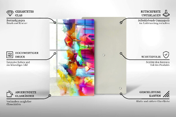 Proteção para placa de indução Flores pintadas com tintas