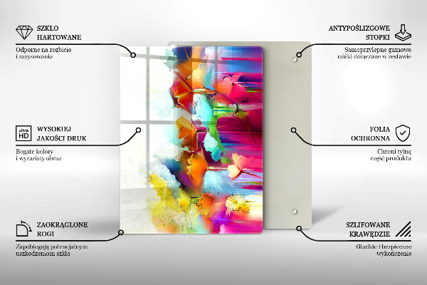 Proteção para placa de indução Flores pintadas com tintas