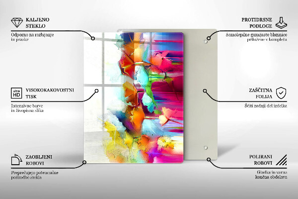 Proteção para placa de indução Flores pintadas com tintas