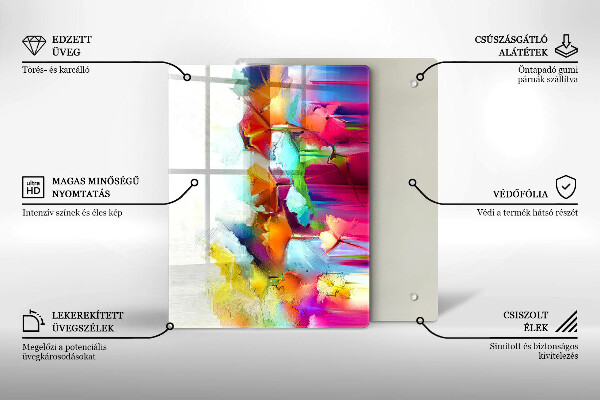 Proteção para placa de indução Flores pintadas com tintas