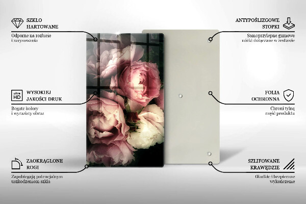 Protetor de bancada Flores de peônia