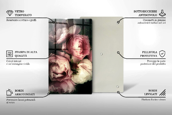 Protetor de bancada Flores de peônia