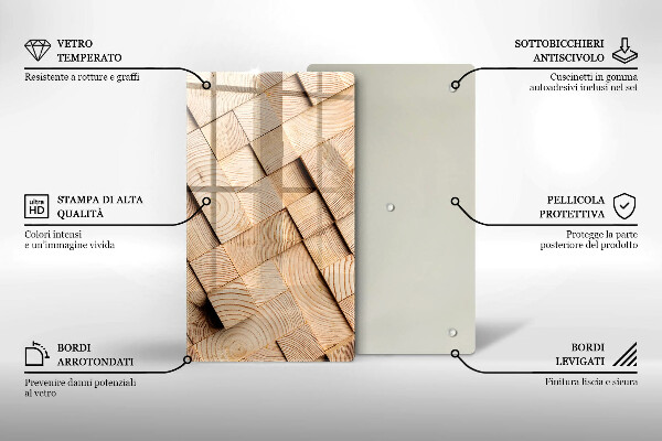 Protetor de bancada Quadrados de madeira