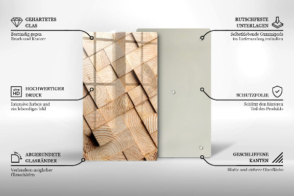 Protetor de bancada Quadrados de madeira