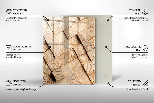 Protetor de bancada Quadrados de madeira