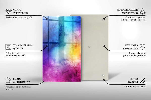 Protetor de bancada Manchas de aquarela de arco-íris