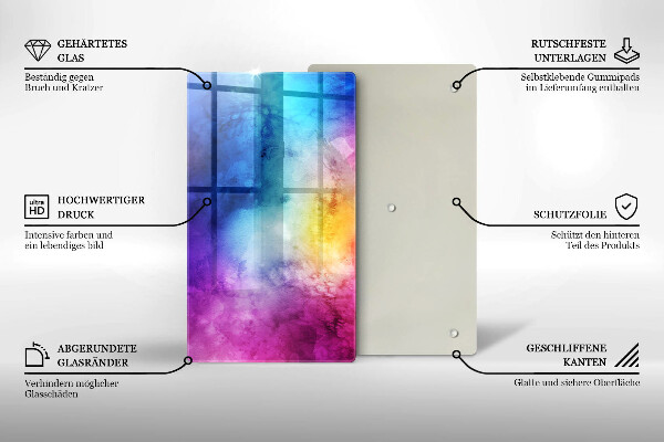 Protetor de bancada Manchas de aquarela de arco-íris