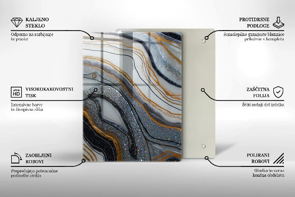 Protetor de placa de indução pedra com ouro