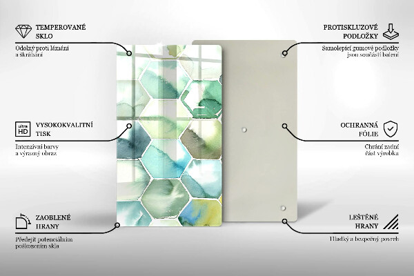 Protetor de placa de indução Hexágonos em aquarela