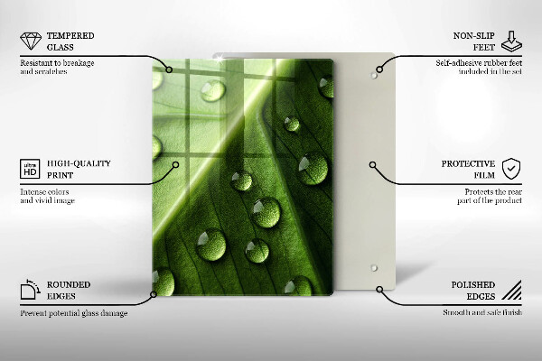 Protetor de placa de indução Orvalho e folha da natureza