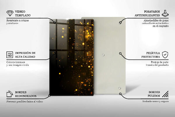 Proteção para placa de indução Glitter dourado