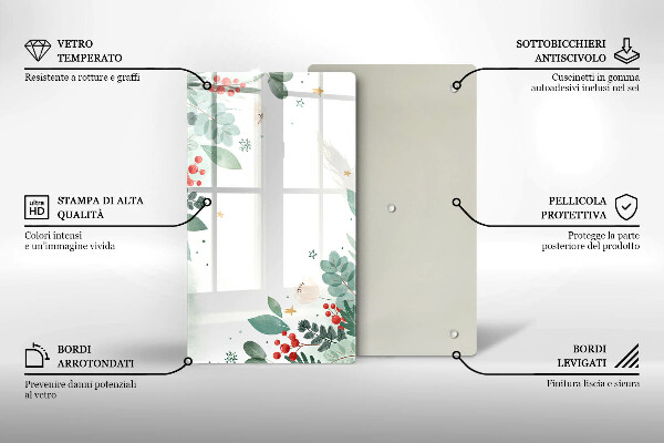 Proteção para placa de indução Folhas de aquarela