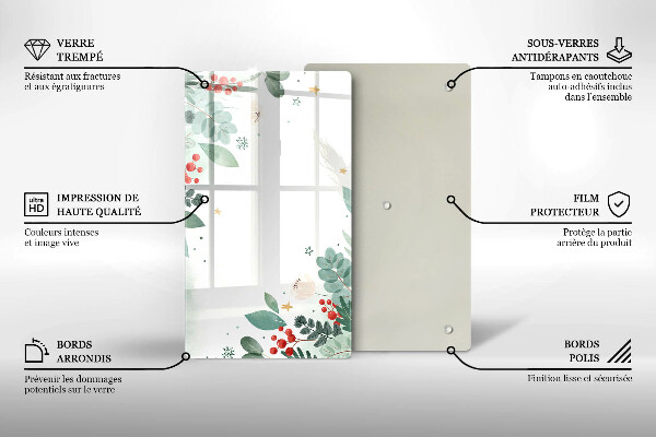 Proteção para placa de indução Folhas de aquarela