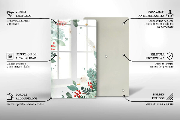 Proteção para placa de indução Folhas de aquarela