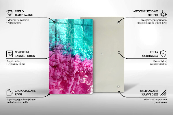 Protetor de bancada Fumaça rosa-turquesa