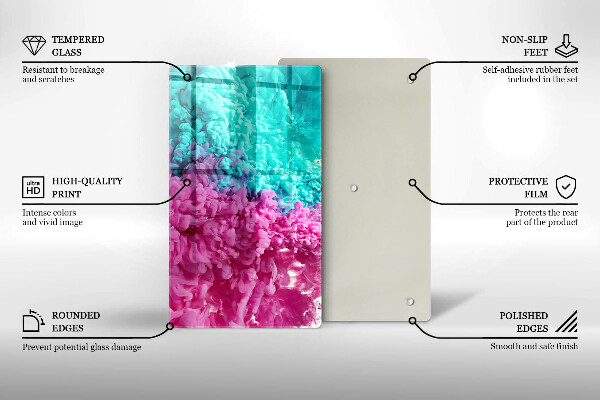 Protetor de bancada Fumaça rosa-turquesa