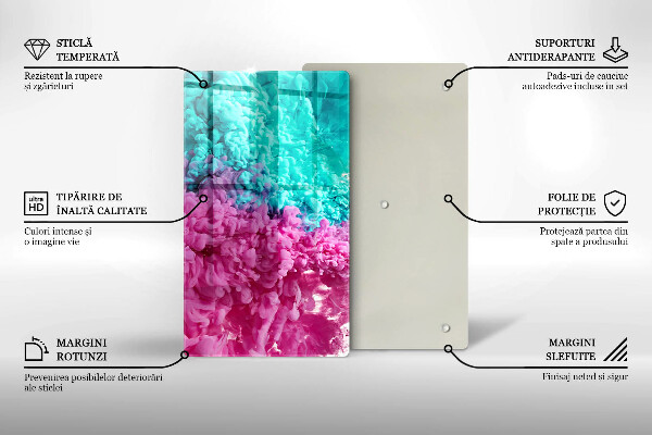 Protetor de bancada Fumaça rosa-turquesa