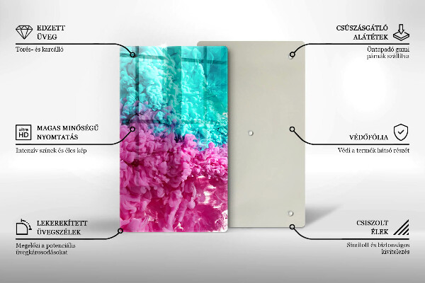 Protetor de bancada Fumaça rosa-turquesa