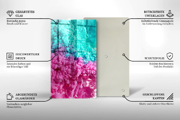 Protetor de bancada Fumaça rosa-turquesa