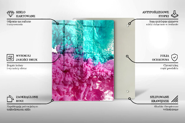 Protetor de bancada Fumaça rosa-turquesa