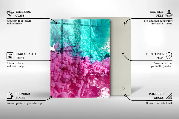 Protetor de bancada Fumaça rosa-turquesa