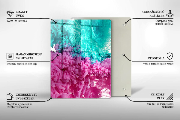 Protetor de bancada Fumaça rosa-turquesa