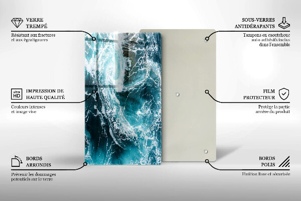 Protetor de placa de indução Ondas espumosas de água