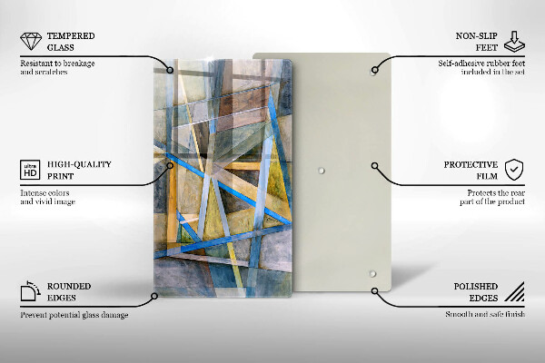 Proteção para placa de indução Linhas Pintadas Abstração