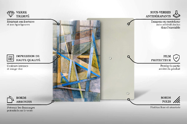 Proteção para placa de indução Linhas Pintadas Abstração