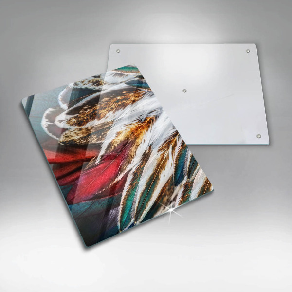 Proteção para placa de indução penas de pássaros boho