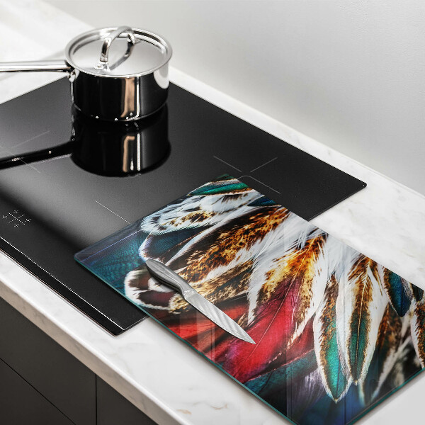 Proteção para placa de indução penas de pássaros boho