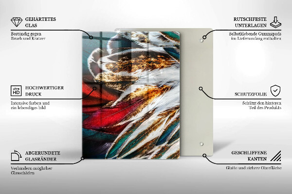 Proteção para placa de indução penas de pássaros boho