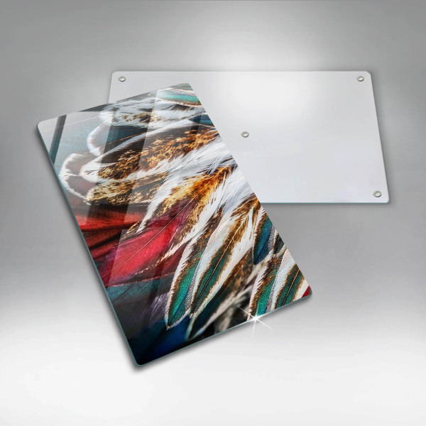 Proteção para placa de indução penas de pássaros boho