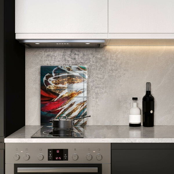 Proteção para placa de indução penas de pássaros boho