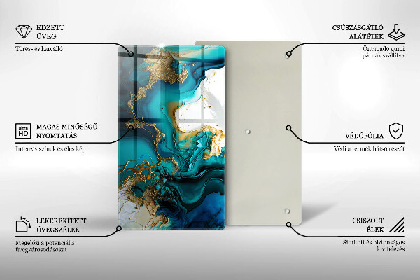 Protetor de placa de indução Abstração turquesa