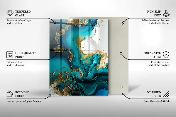 Protetor de placa de indução Abstração turquesa