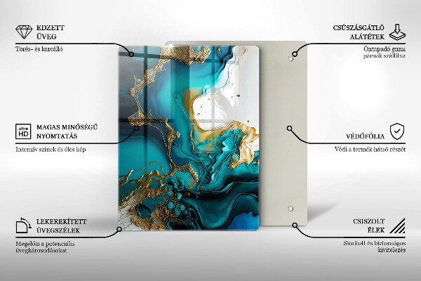 Protetor de placa de indução Abstração turquesa