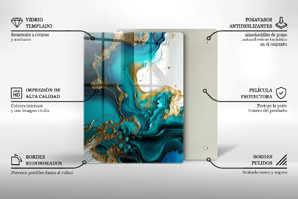 Protetor de placa de indução Abstração turquesa