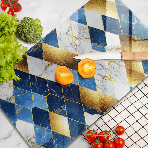 Protetor de bancada Mármore losango dourado