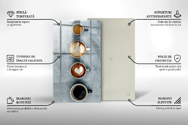 Protetor de bancada Cozinha - xícaras de café