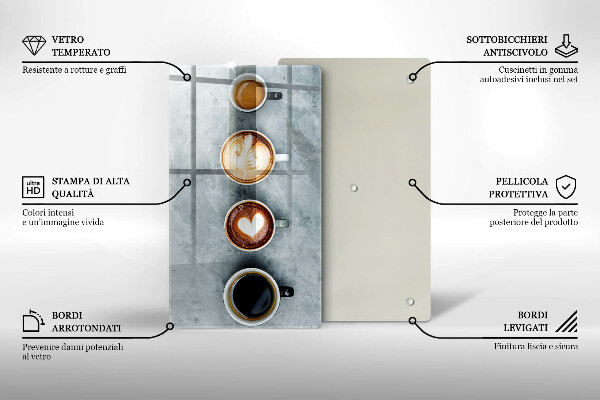 Protetor de bancada Cozinha - xícaras de café