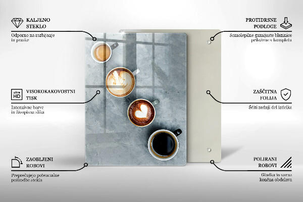 Protetor de bancada Cozinha - xícaras de café