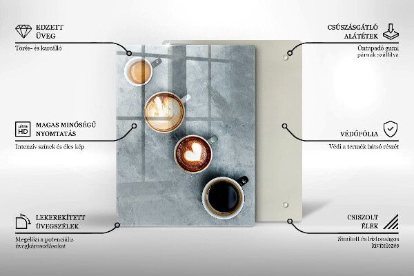 Protetor de bancada Cozinha - xícaras de café