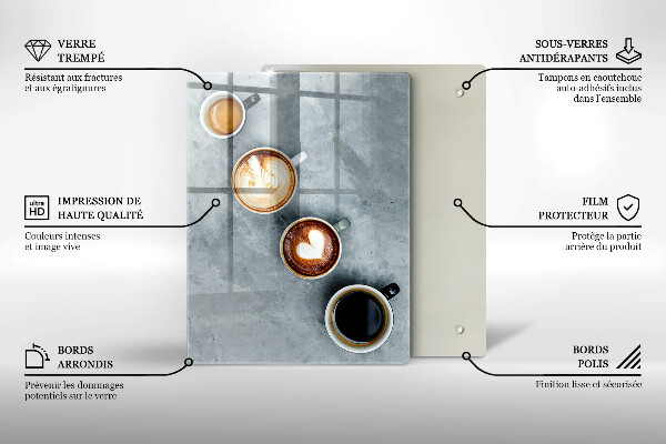Protetor de bancada Cozinha - xícaras de café