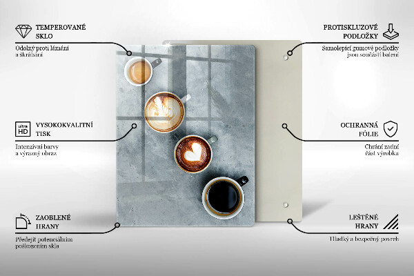 Protetor de bancada Cozinha - xícaras de café
