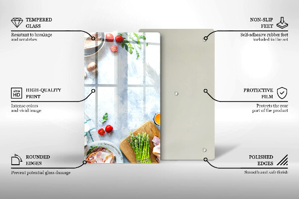 Protetor de placa de indução Ingredientes na cozinha