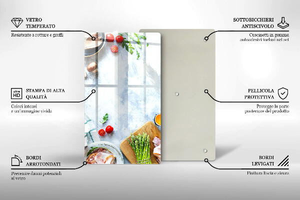 Protetor de placa de indução Ingredientes na cozinha