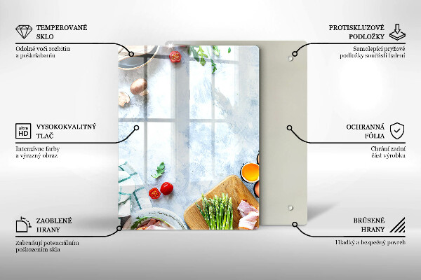 Protetor de placa de indução Ingredientes na cozinha
