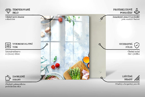 Protetor de placa de indução Ingredientes na cozinha